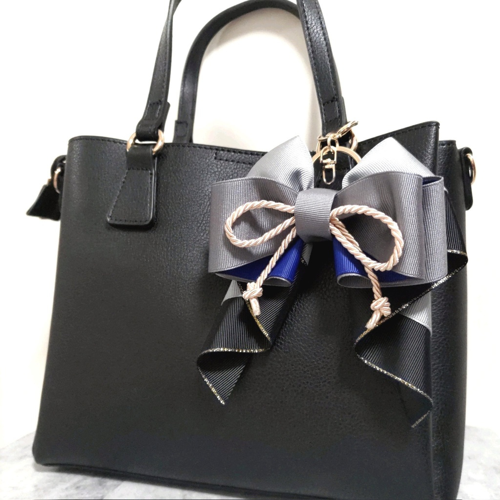 忍たま乱太郎 山田利吉イメージ♡ 推し活リボンチャーム(バッグチャーム・ヘアアクセサリー)ライブ/舞台/イベントに