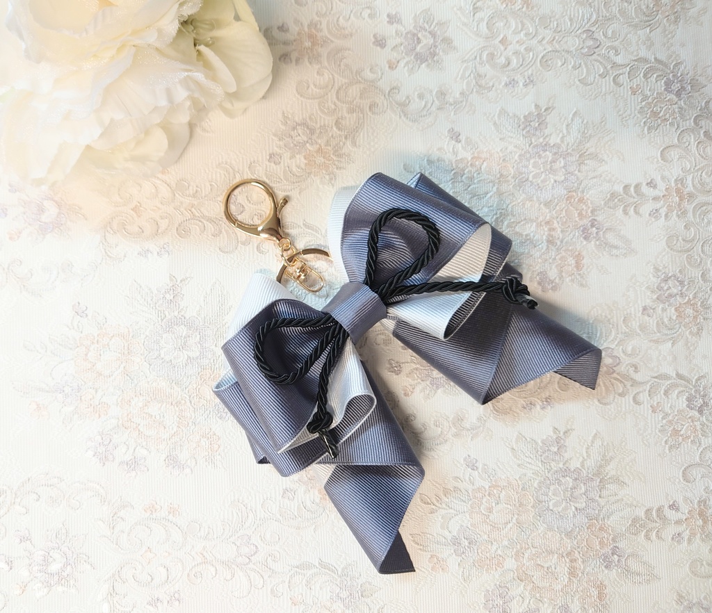 忍たま乱太郎 山田利吉イメージ♡ 推し活リボンチャーム(バッグチャーム・ヘアアクセサリー)ライブ/舞台/イベントに