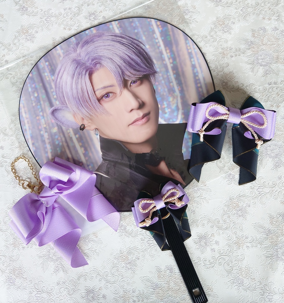 刀剣乱舞 五月雨江 イメージ♡ 推し活リボンチャーム(バッグチャーム・ヘアアクセサリー)ライブ/舞台/イベントに