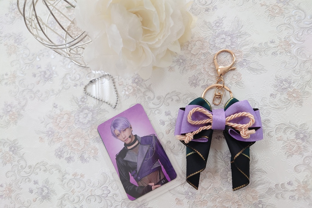 刀剣乱舞 五月雨江 イメージ♡ 推し活リボンチャーム(バッグチャーム・ヘアアクセサリー)ライブ/舞台/イベントに