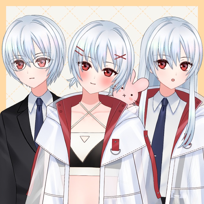 【live2D汎用モデル】中性的な白髪っ子(sui)【VTS&nizima LIVE対応】