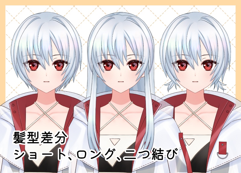 【live2D汎用モデル】中性的な白髪っ子(sui)【VTS&nizima LIVE対応】