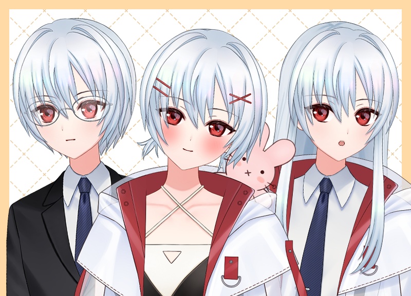 【live2D汎用モデル】中性的な白髪っ子(sui)【VTS&nizima LIVE対応】