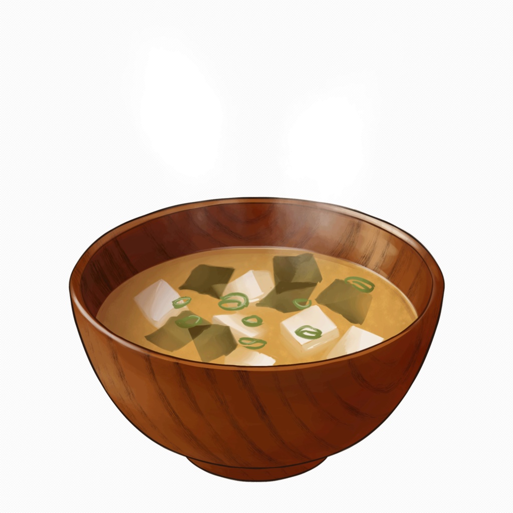 【湯気が動くイラスト】お味噌汁・お吸い物・ぜんざい
