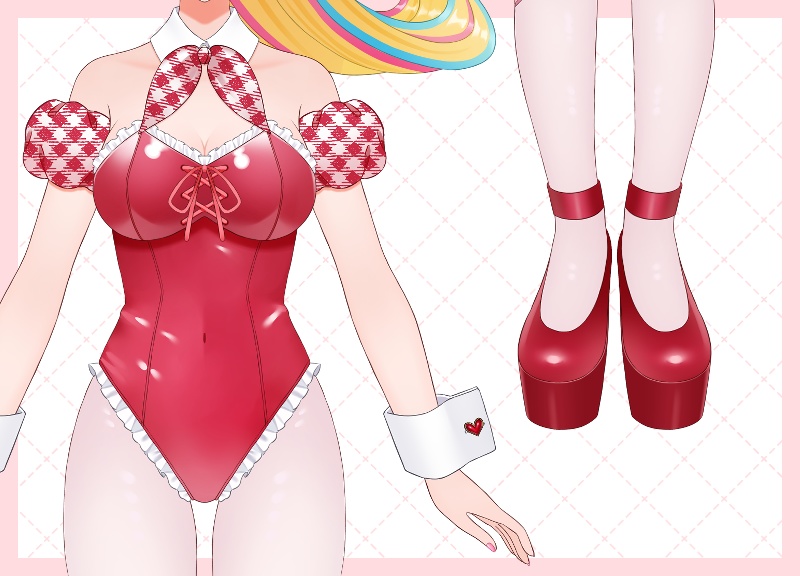 【パーツ分け済みPSD】バニーウェイトレス【汎用立ち絵】