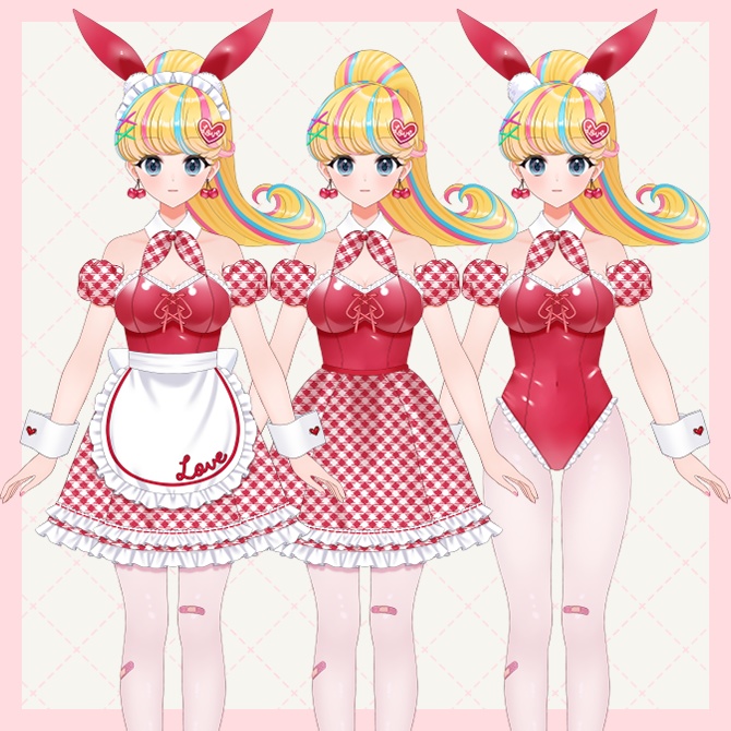 【パーツ分け済みPSD】バニーウェイトレス【汎用立ち絵】