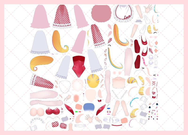 【パーツ分け済みPSD】バニーウェイトレス【汎用立ち絵】