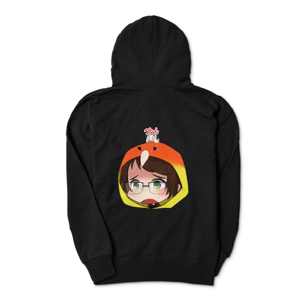 つねーんパーカー_眼鏡ver(黒)