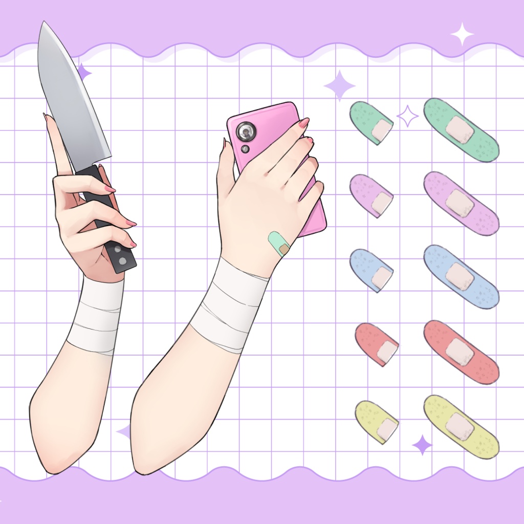 【VTuber素材】病みかわいい素材セット【高画質／psd】