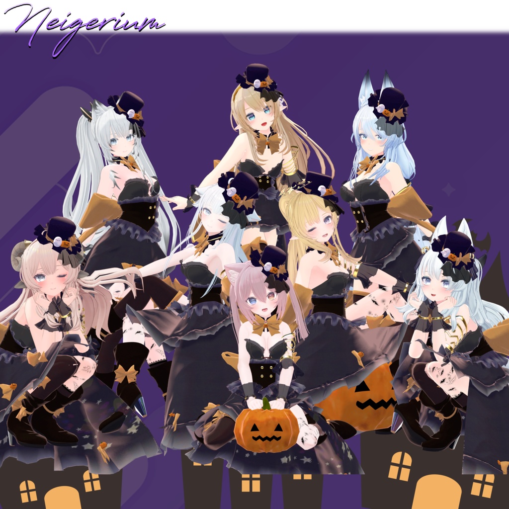 【44アバター対応】Asymmetry Witch Dress