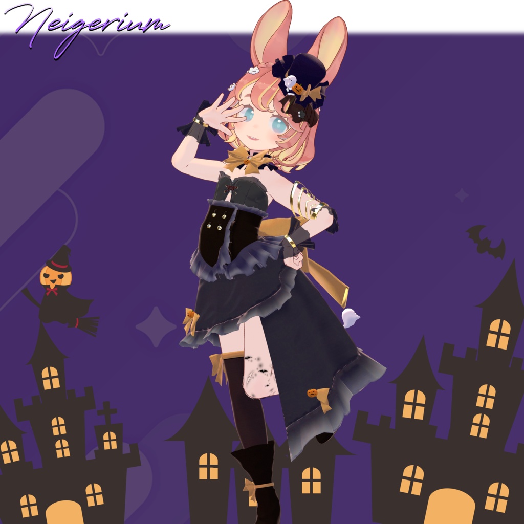 【44アバター対応】Asymmetry Witch Dress