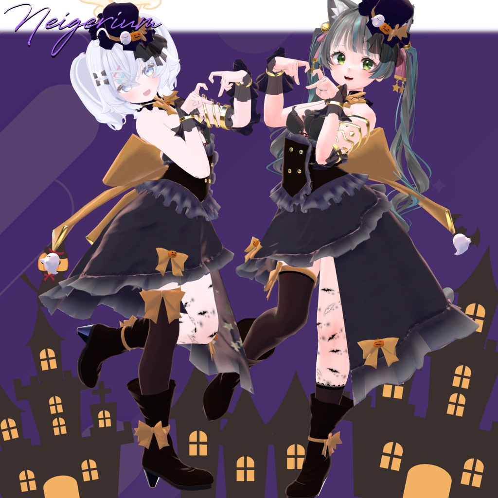 【44アバター対応】Asymmetry Witch Dress