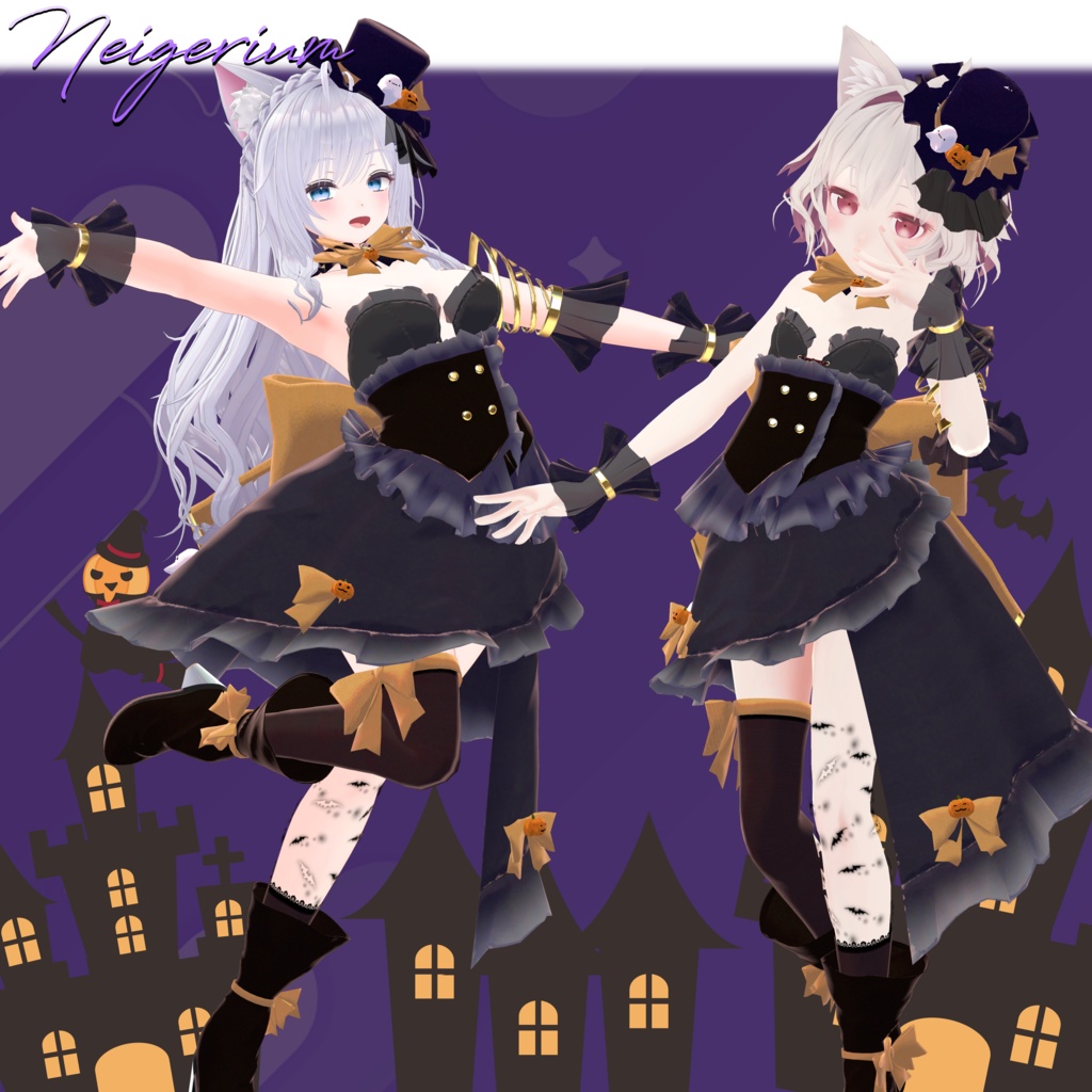 【44アバター対応】Asymmetry Witch Dress