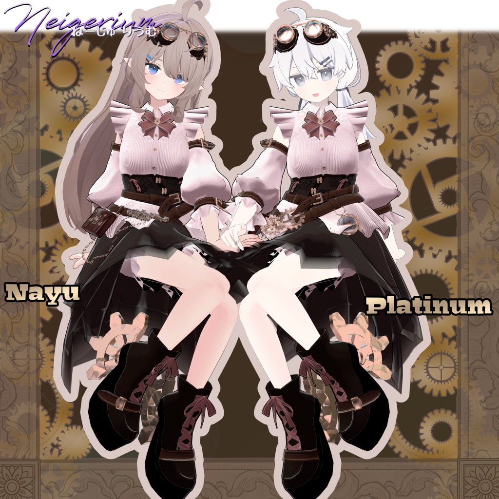 【61アバター対応】Clocklace Bloom / スチームパンク風3D衣装モデル