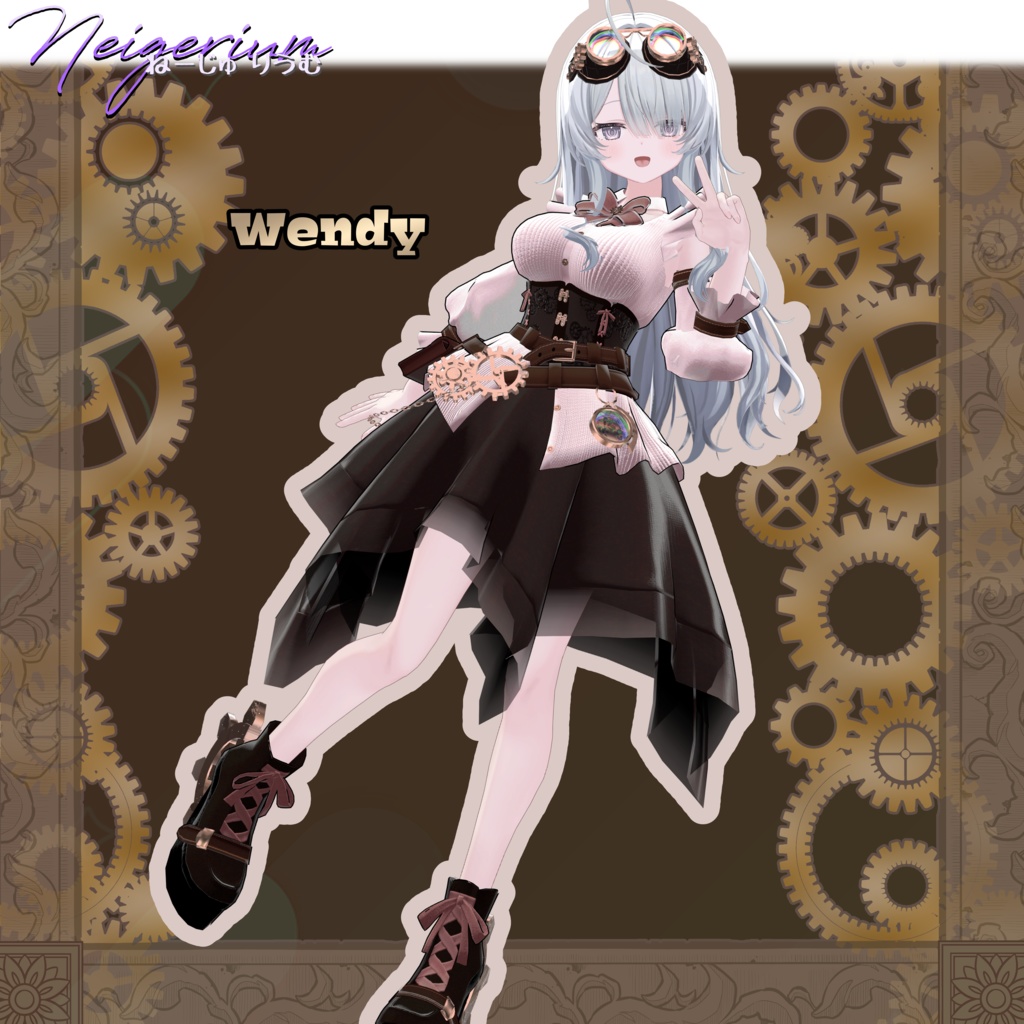 【62アバター対応】Clocklace Bloom / スチームパンク風3D衣装モデル