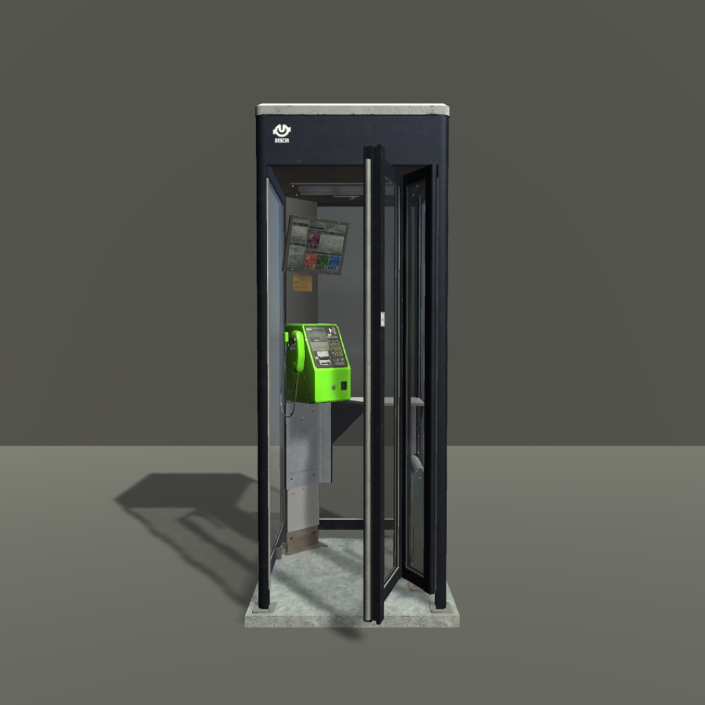 【3Dモデル】電話ボックス(公衆電話)