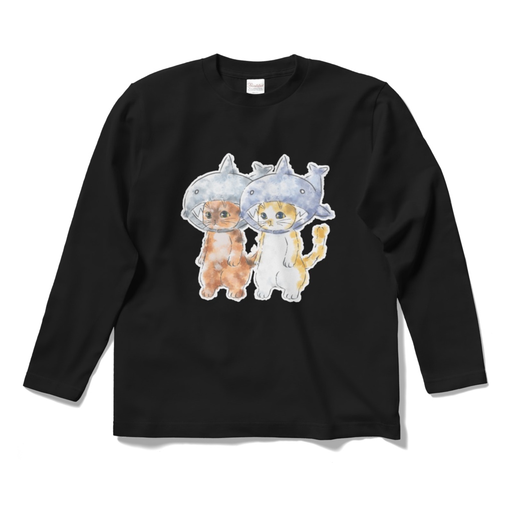 ねこさめ長袖Tシャツ(黒)