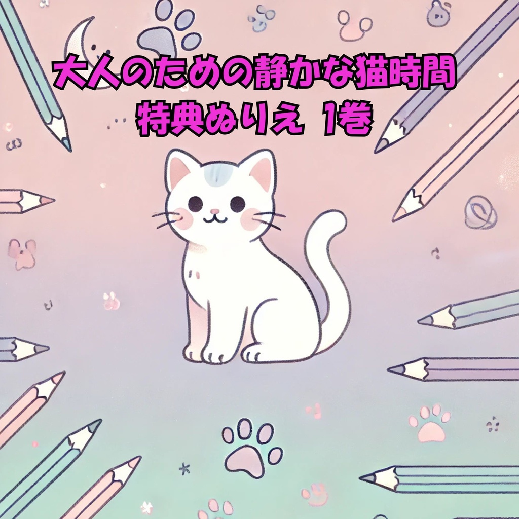 大人のための静かな猫時間 特典ぬりえ 1巻