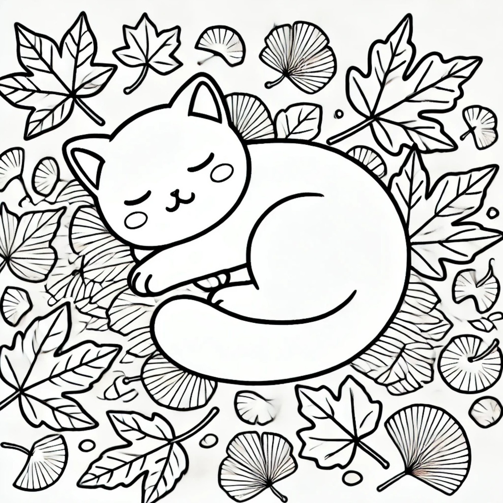 大人のための静かな猫時間 特典ぬりえ 2巻