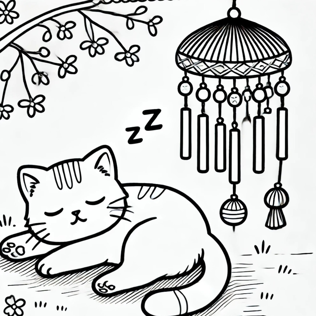 大人のための静かな猫時間 特典ぬりえ 2巻