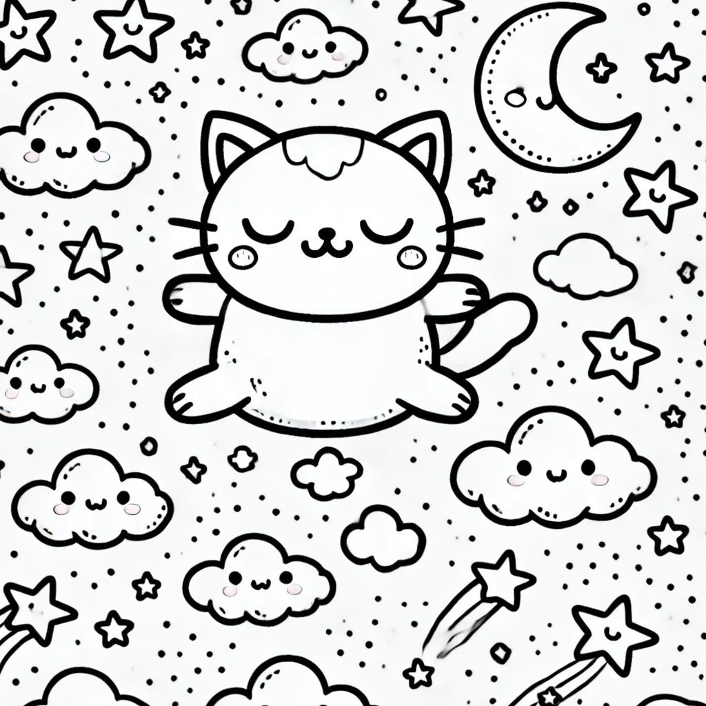 大人のための静かな猫時間 特典ぬりえ 2巻