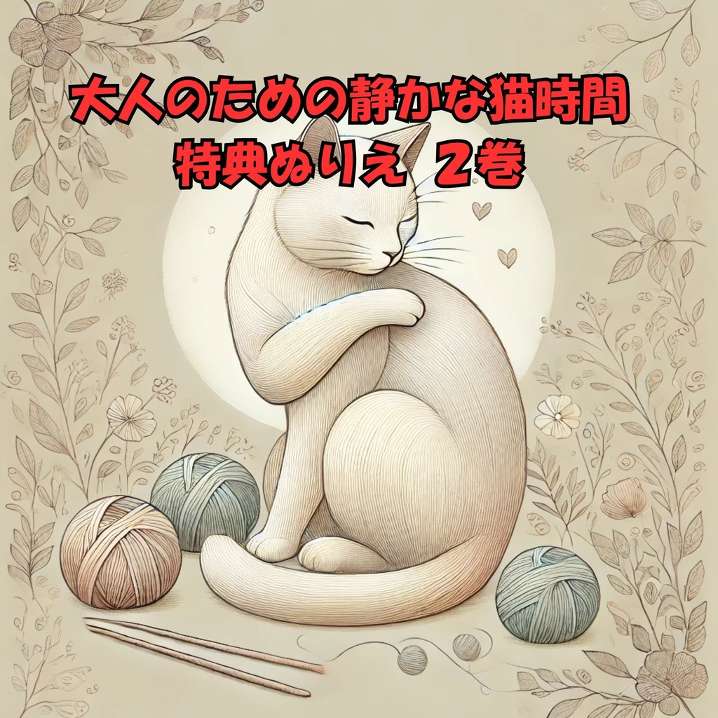 大人のための静かな猫時間 特典ぬりえ 2巻