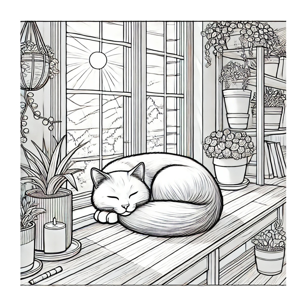 大人のための静かな猫時間 特典ぬりえ 3巻