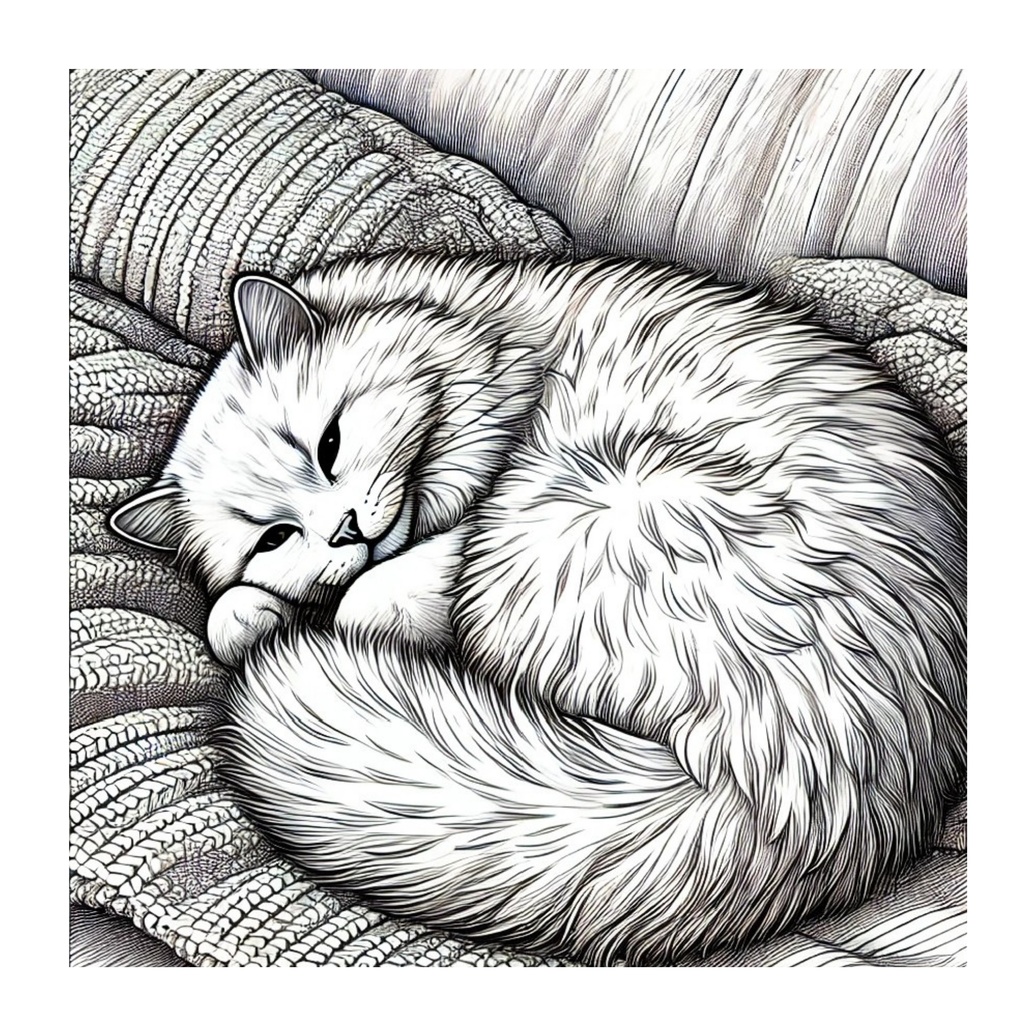 大人のための静かな猫時間 特典ぬりえ 3巻