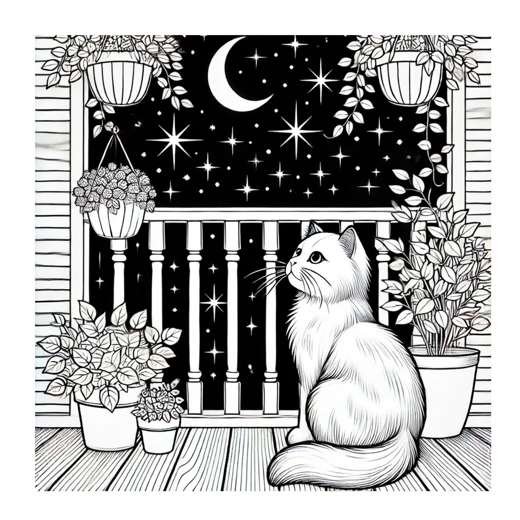 大人のための静かな猫時間 特典ぬりえ 3巻