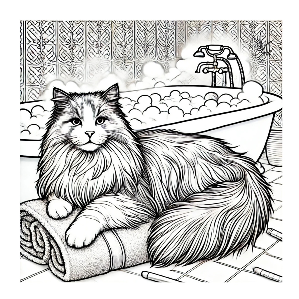 大人のための静かな猫時間 特典ぬりえ 3巻