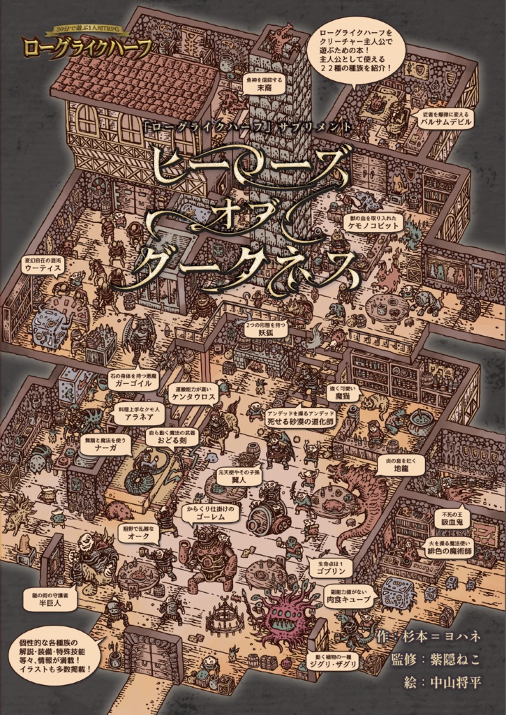 「ヒーローズオブダークネス」ローグライクハーフサプリメント