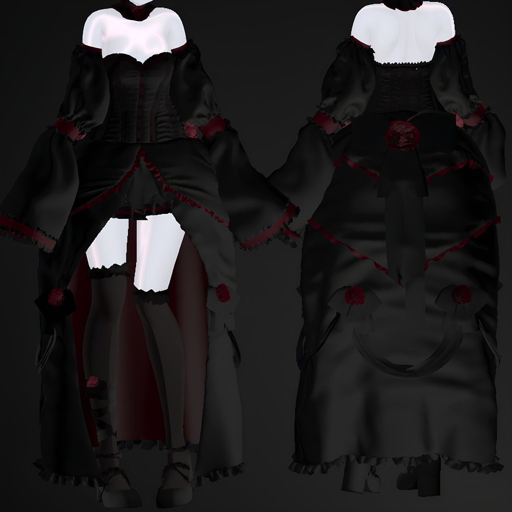 【7アバター対応】🦇 The Midnight Rose - 真夜中のバラ