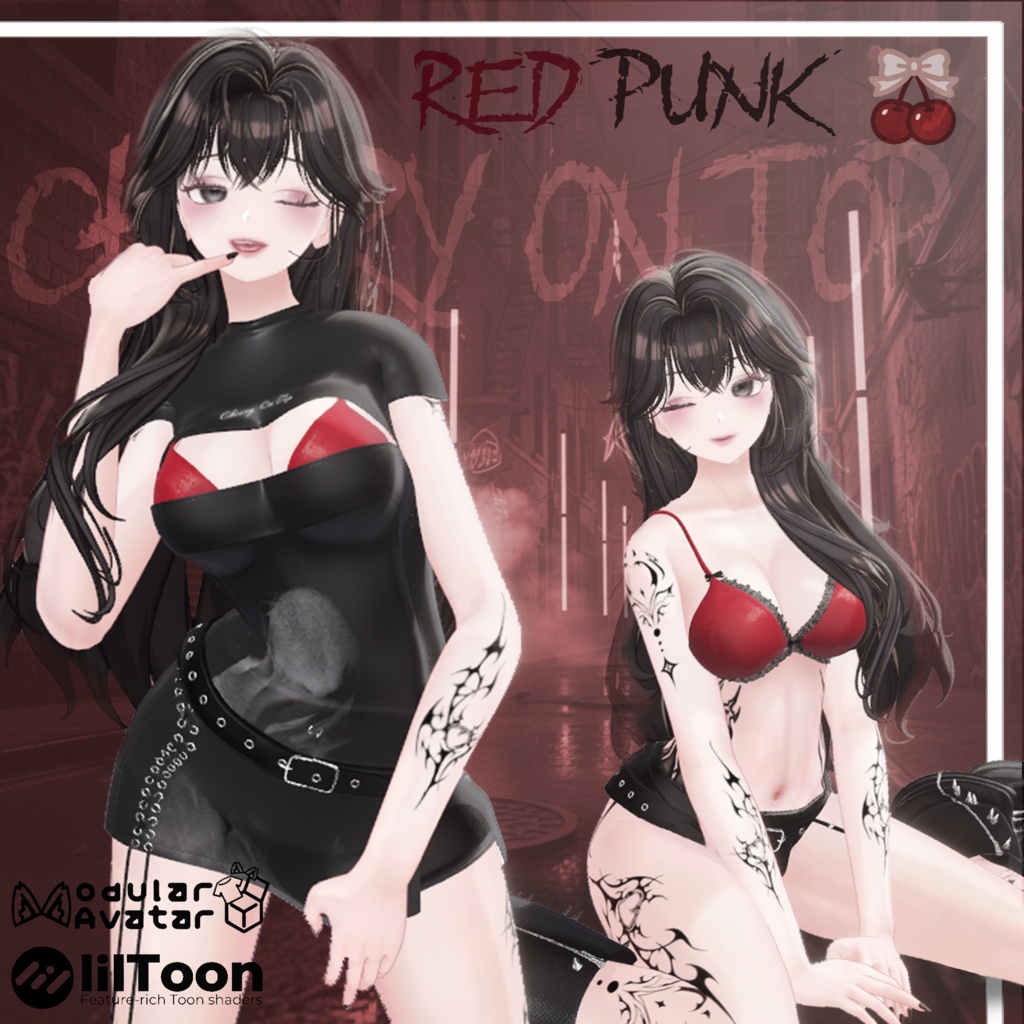 【10アバター対応】★🎸 RED PUNK - レッドパンク