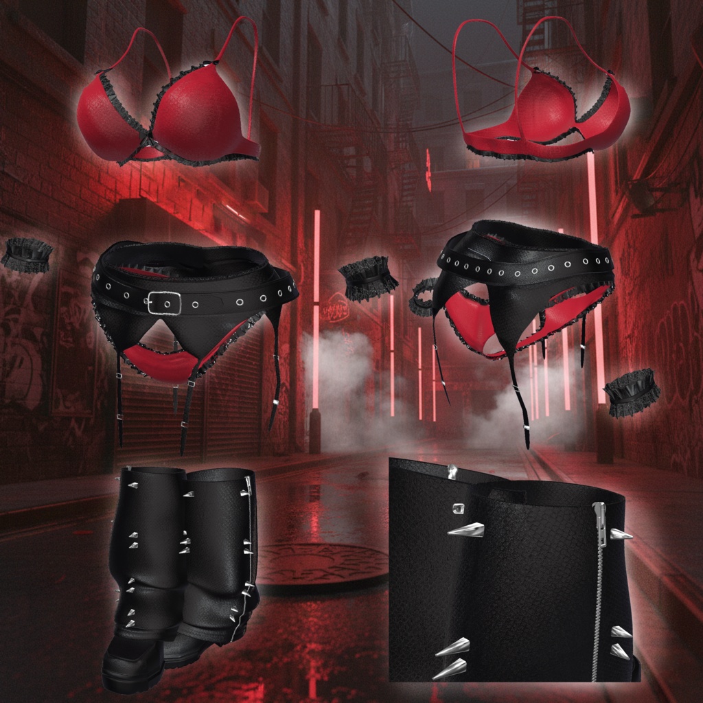 【10アバター対応】★🎸 RED PUNK - レッドパンク