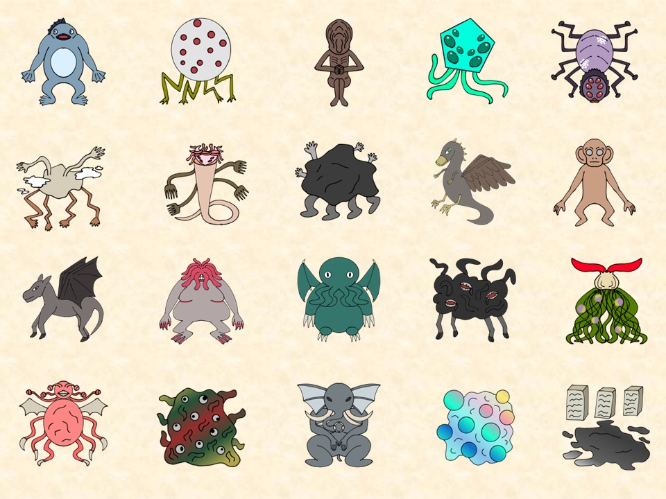 【無料】デフォルメでベタ塗りな神話生物20種GIF素材Vol.2