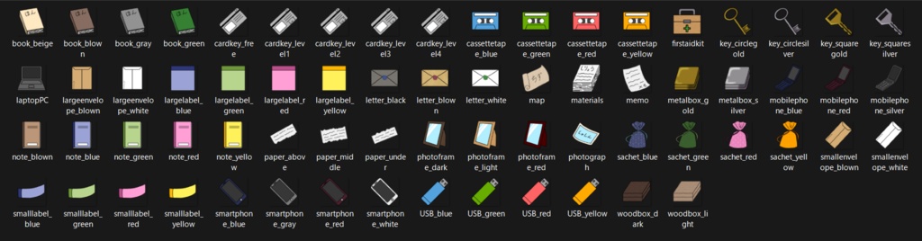 【無料】持ち運べる小物アイコン素材【TRPG素材】