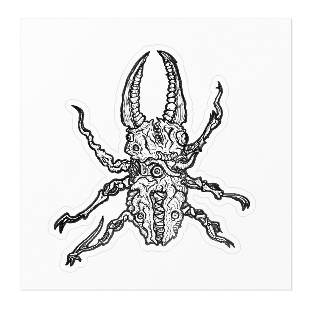 へんな動物ステッカー(クワガタ)