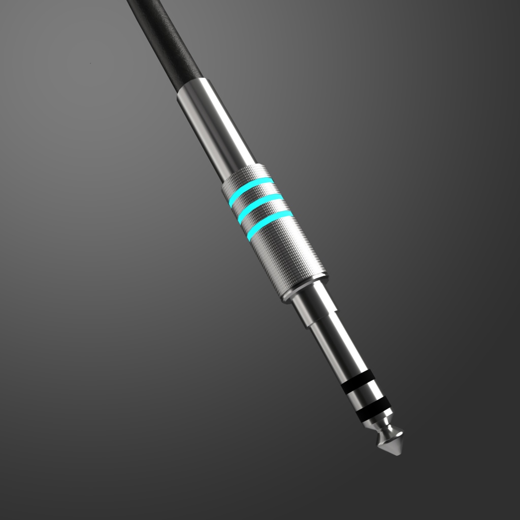 メカ尻尾:TRSフォンタイプ M002_mod3 (発光色変更可)