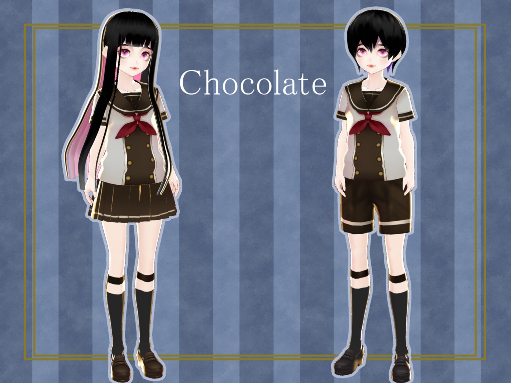 無料版あり レトロカラーセーラーセット Vroid 白華屋 Booth