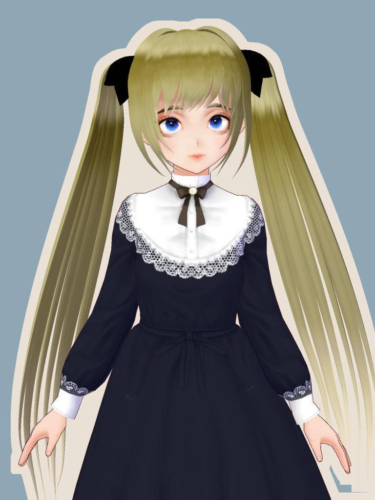【VRoid】付け襟・付け袖セット
