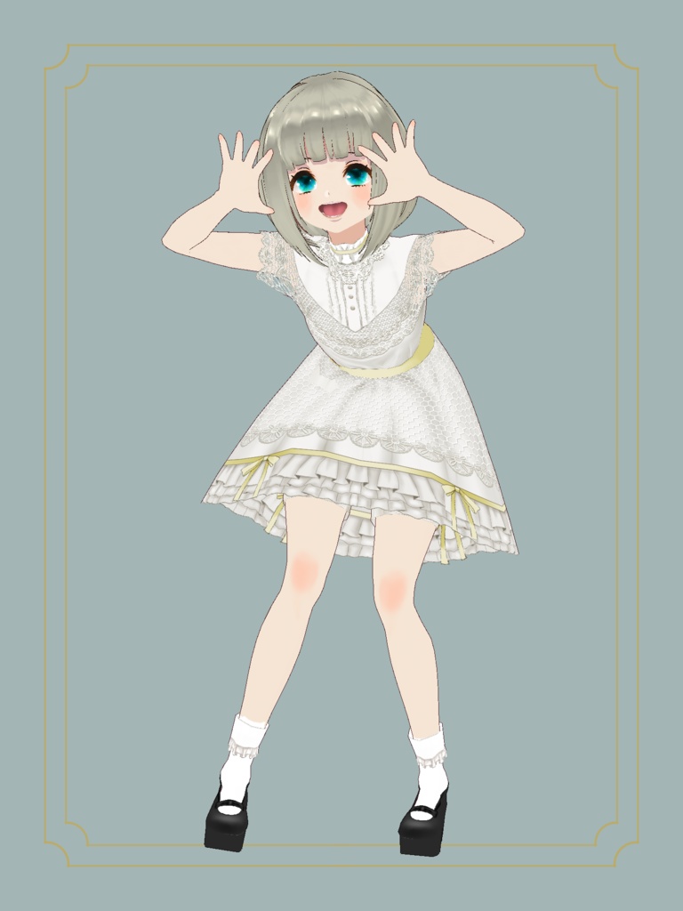 【無料版あり】クラシカルレースドレス【VRoid】【セシル変身アプリ】