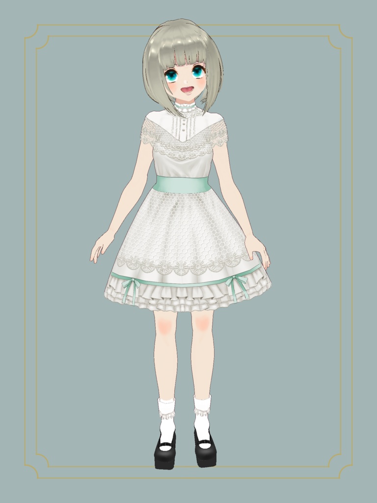 【無料版あり】クラシカルレースドレス【VRoid】【セシル変身アプリ】