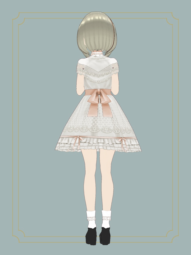【無料版あり】クラシカルレースドレス【VRoid】【セシル変身アプリ】