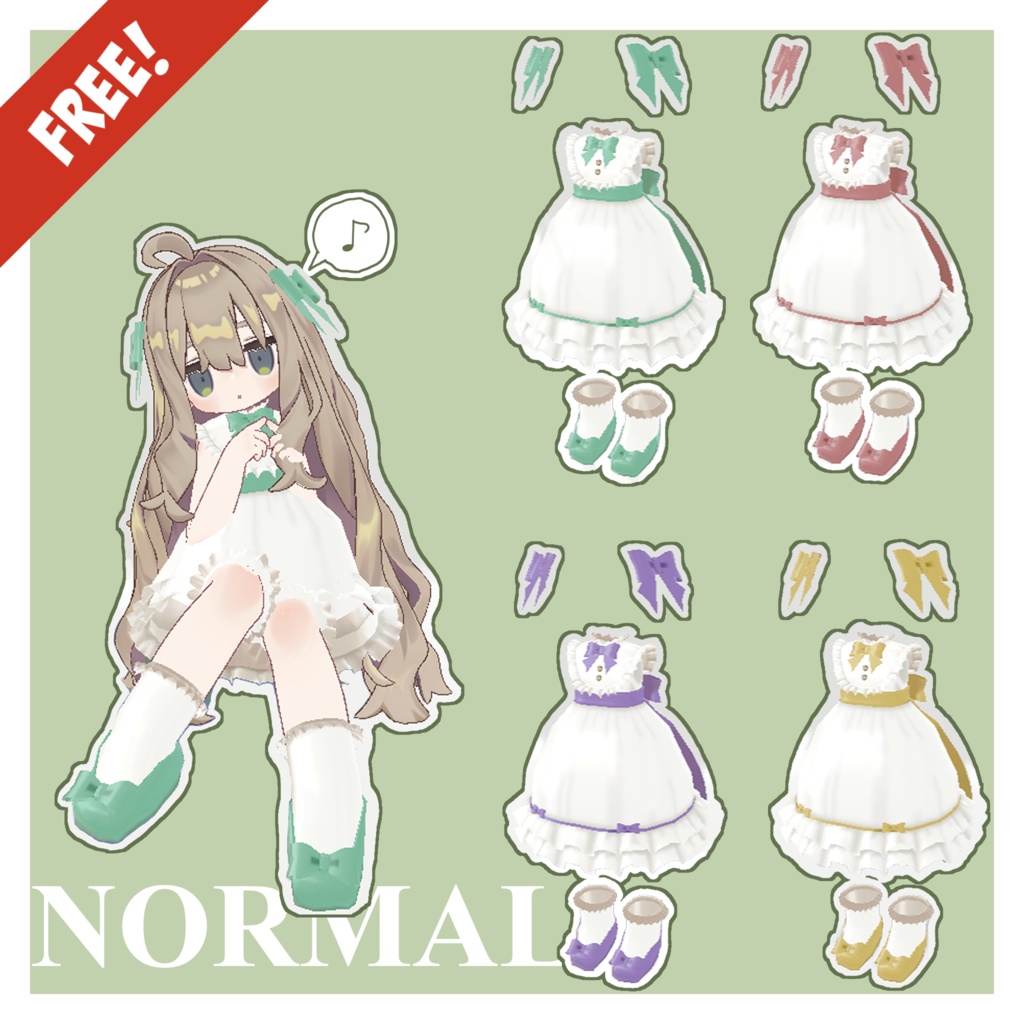 【無料版あり】クラシカルフリルドレス【まめふれんず・CHIWA堂アバター対応】対応】