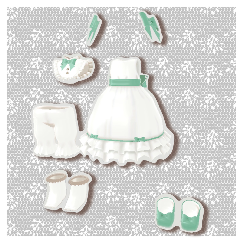 【無料版あり】クラシカルフリルドレス【まめふれんず・CHIWA堂アバター対応】対応】