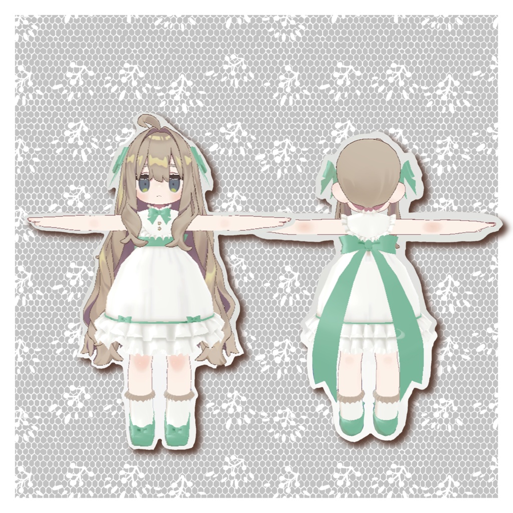 【無料版あり】クラシカルフリルドレス【まめふれんず・CHIWA堂アバター対応】対応】