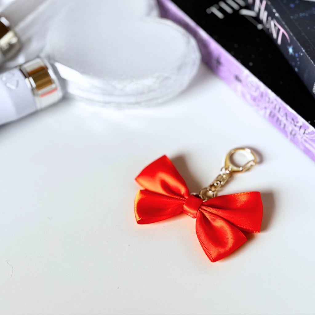 推し色 リボン バッグチャーム キーホルダー 橙 オレンジ orange