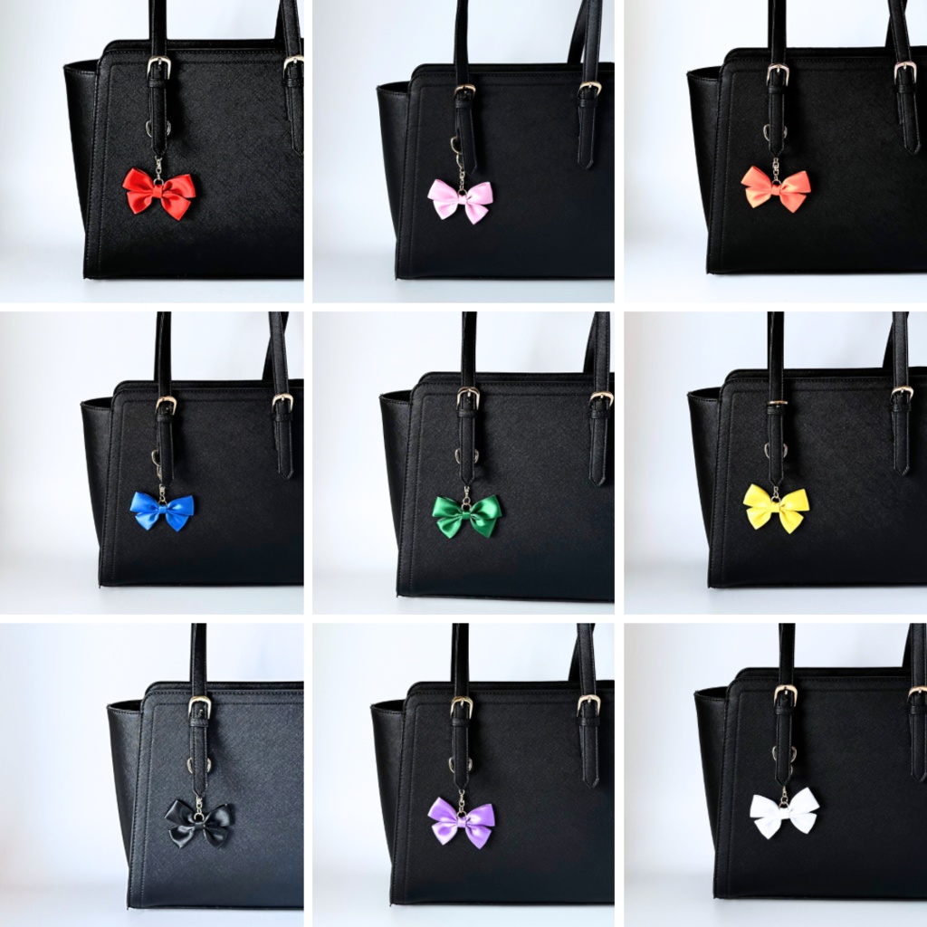 推し色 リボン バッグチャーム キーホルダー 緑 グリーン green