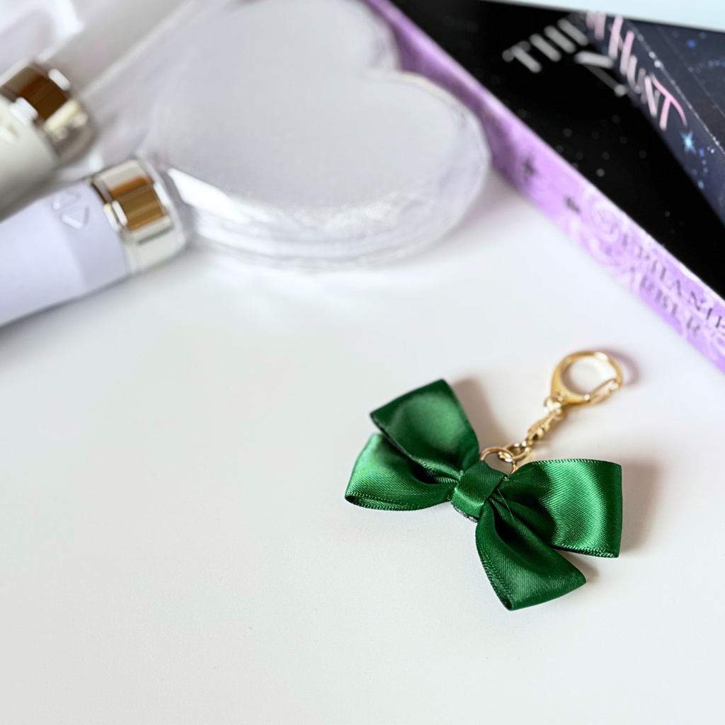 推し色 リボン バッグチャーム キーホルダー 緑 グリーン green