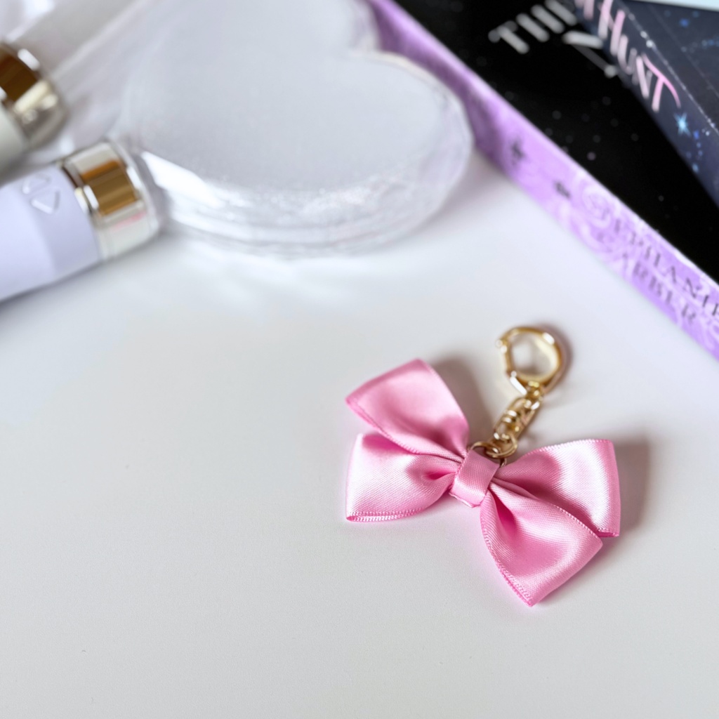 推し色 リボン バッグチャーム キーホルダー ピンク 桃色 pink